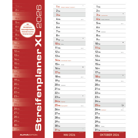 Streifen- Wandkalender XL | 11,3 x 79 cm