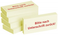 Haftnotizen bitte nach Unterschrift zurück Haftnotizen bitte nach Unterschrift zurück