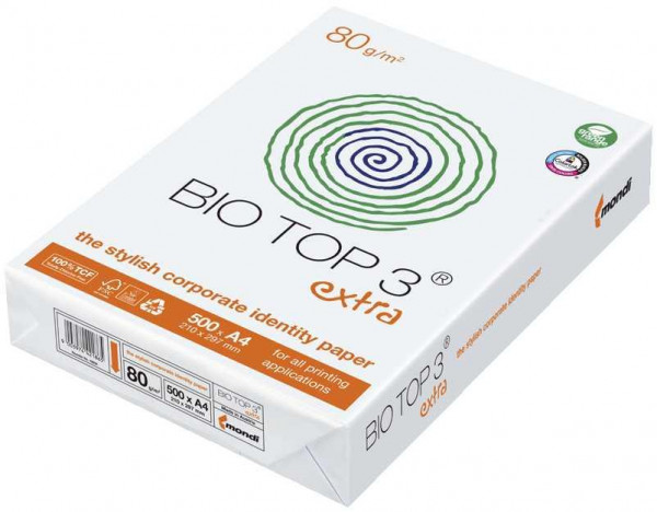 Mondi BIO TOP 3 extra Kopierpapier A4 80 g/qm weiß