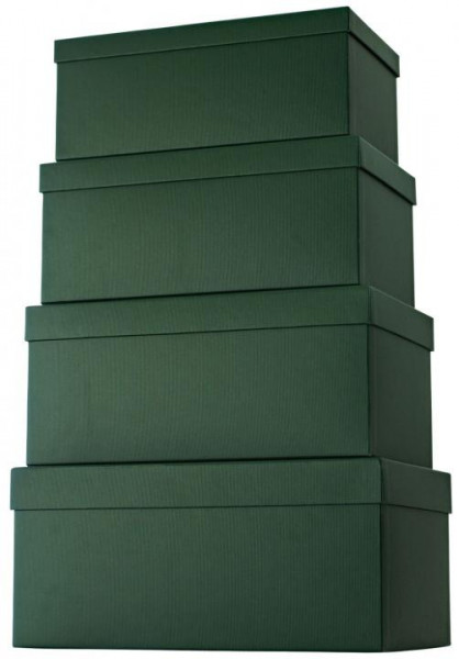 Geschenkkarton 4-teiliges Geschenkboxen Set dunkelgrün