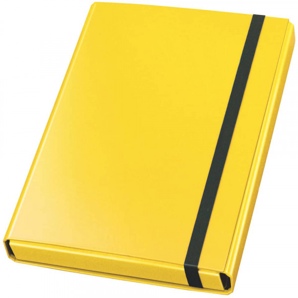 Heftbox DIN A4 Pappe mit Gummiband gelb