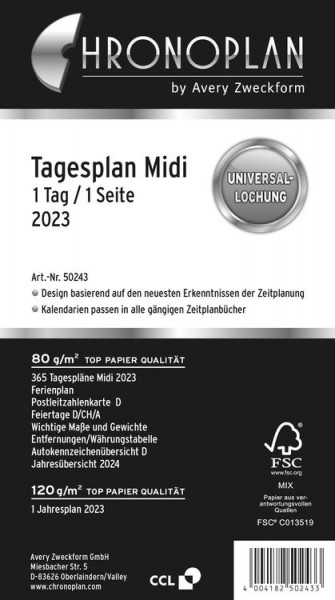 Chronoplan Tagesplan Midi Kalendarium 2023 Midi