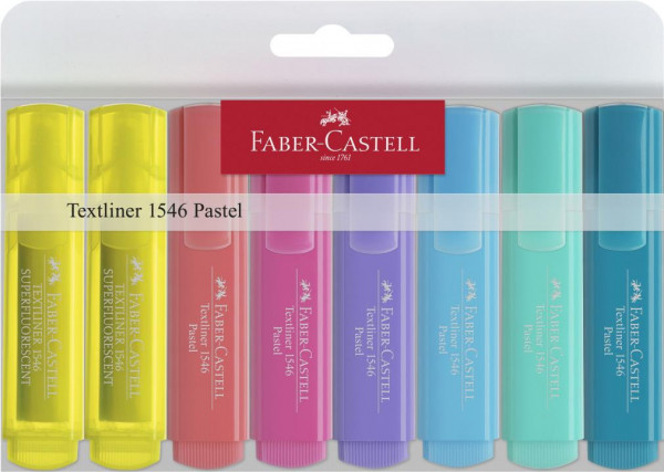 Faber-Castell Textmarker 8 Stück Pastell im Etui