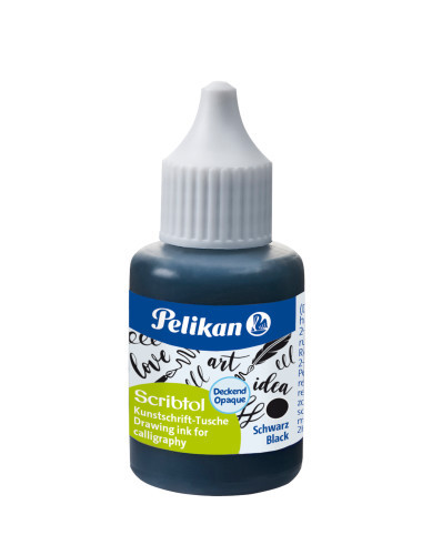 Pelikan Scribtol Tusche schwarz 30 ml mit Spitzdüse