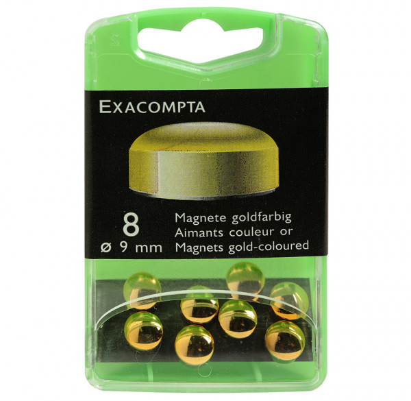 Exacompta Magnete 9mm Gold 8 Stück
