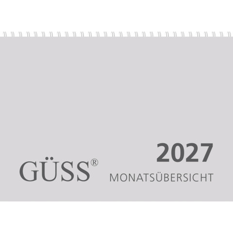 Wandkalender A4 quer | 1 Monat 2 Seiten 2027 GÜSS