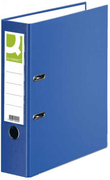 Q-Connect Ordner Plastik A4  8cm breit mit Kantenschutz blau