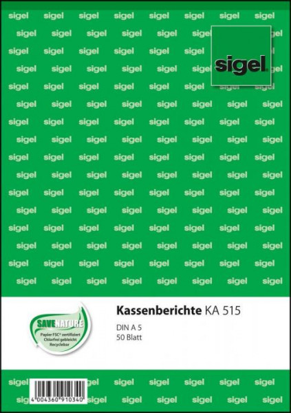 Sigel KA515 Kassenbericht