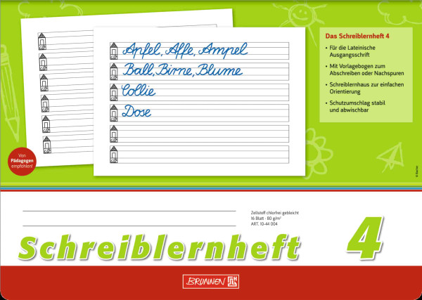 Brunnen Schreiblernheft A4 quer Lineatur 4