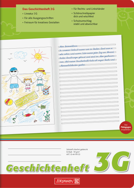 Brunnen Geschichtenheft 3G | Din A4 16 Blatt