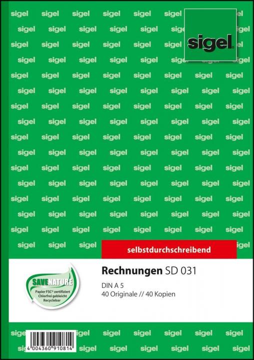 Sigel Sd031 Rechnung 2 X 40 Blatt Paper Markt Buroartikel Schulbedarf Burobedarf