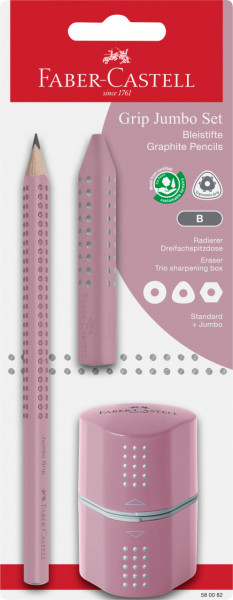 Bleistift-Set Jumbo Grip 3tlg. | Faber-Castell rosa