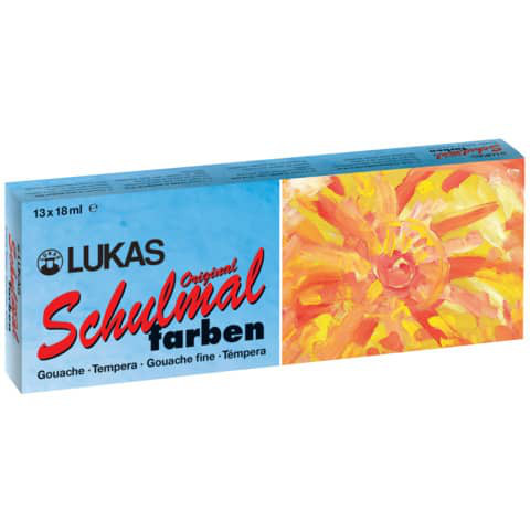 LUKAS Schulmalfarben 13 x 18 ml Grund- und Zusatzfarben