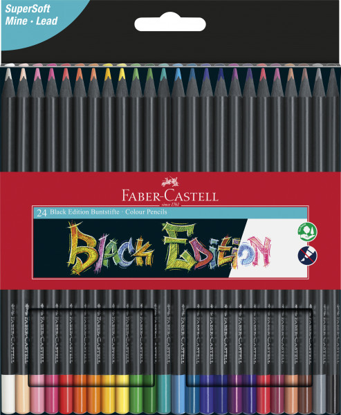 Faber-Castell Buntstifte 24 Farben Black Edition