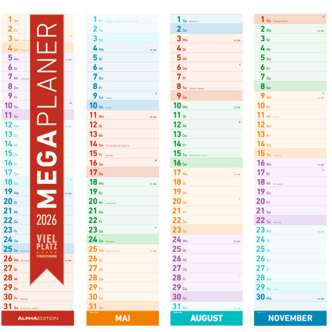 Streifenkalender Megaplaner | 14,5 x 70 cm