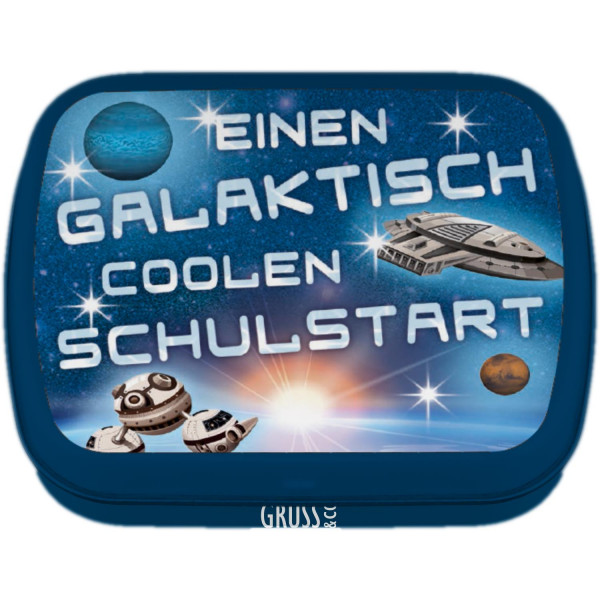 Mintdose zur Einschulung Raumschiff