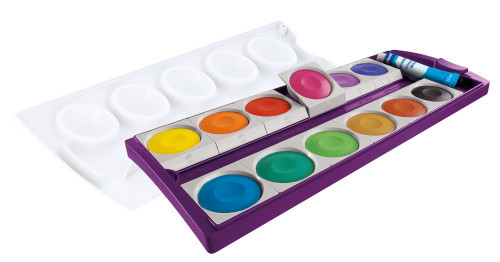 Farbkasten PELIKAN 12 Farben inkl. Deckweiß violett