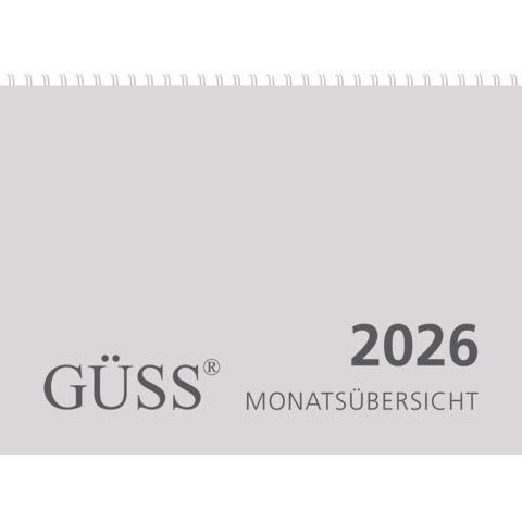 Wandkalender A4 quer | 1 Monat 2 Seiten 2026 GÜSS