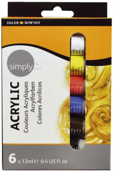 nerchau Acrylfarbe Simply 6x12 ml 6er Set