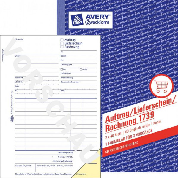 Avery Zweckform 1739 Auftragsbuch A5