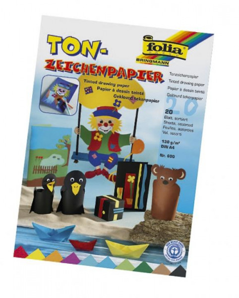 folia Ton-Zeichenpapier 10 Farben