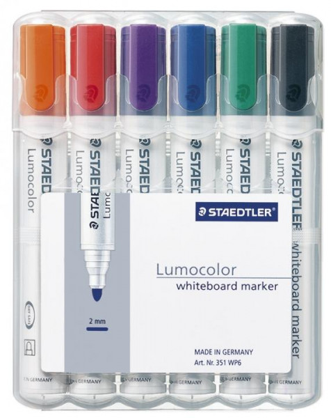 6 Staedtler Whiteboardmarker Lumocolor Rundspitze