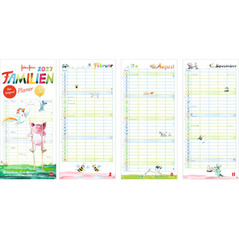 Familienplaner Helme Heine 5 Spalten 21 x 45 cm
