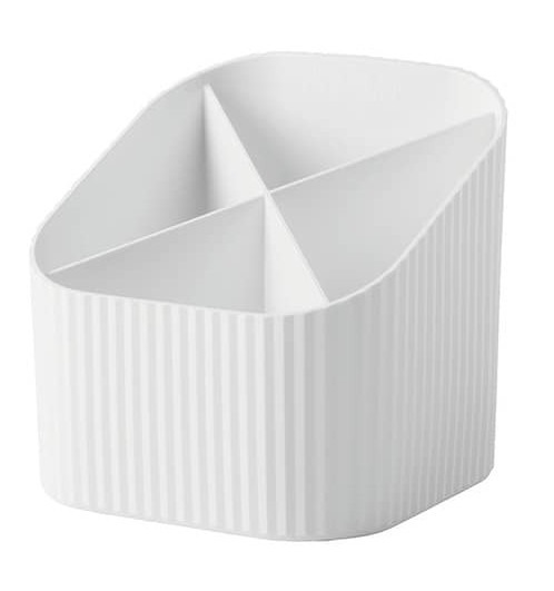 Stiftehalter 4 Fächer aus Öko Kunststoff, Blauer Engel weiss