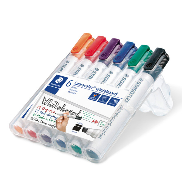 6 Whiteboard Marker Staedtler Lumocolor Keilspitze