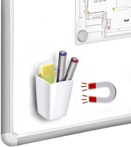 Stifteköcher magnetisch weiß für Whiteboards & Schreibtafeln