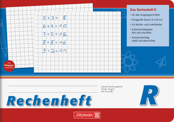BRUNNEN Rechenheft R 10mm kariert A5 quer