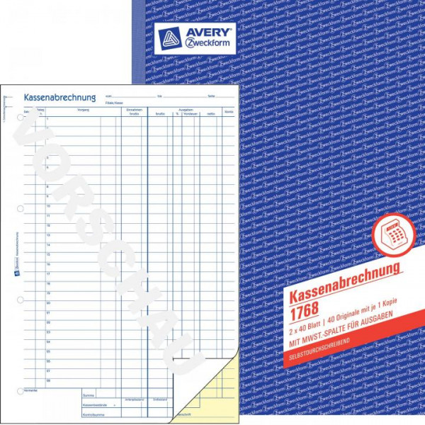 Avery Zweckform 1768 Kassenbuch