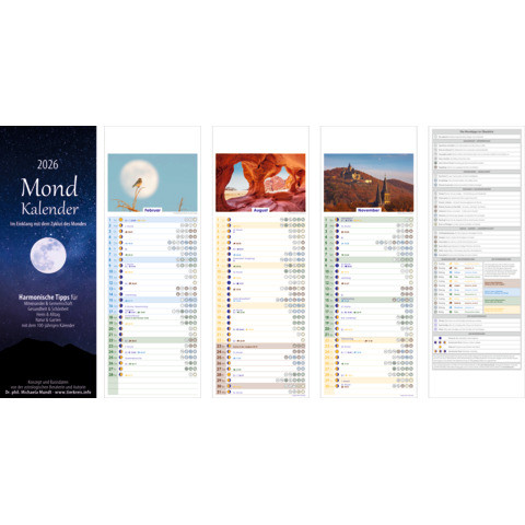 Mondkalender mit praktischen Tipps | 15x42cm