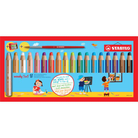 Stabilo Holzfarbstifte woody 3 in 1 18 Farben