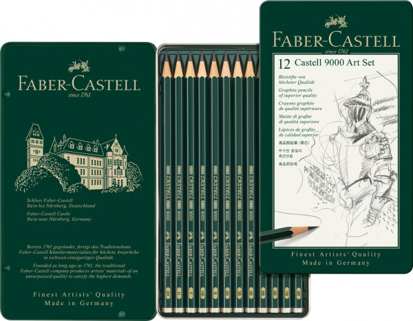 12er Bleistift Set FABER CASTELL 8B-2H 9000