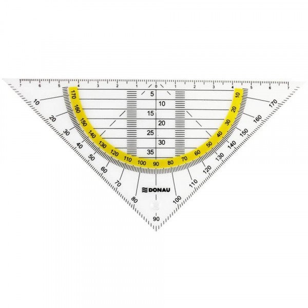 Geodreieck 16cm ohne Griff transparent