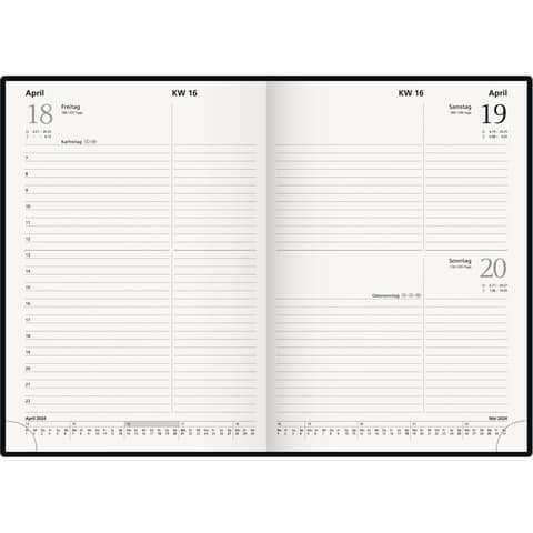 Buchkalender DIN A5 2024 Terminplaner Kalender schwarz