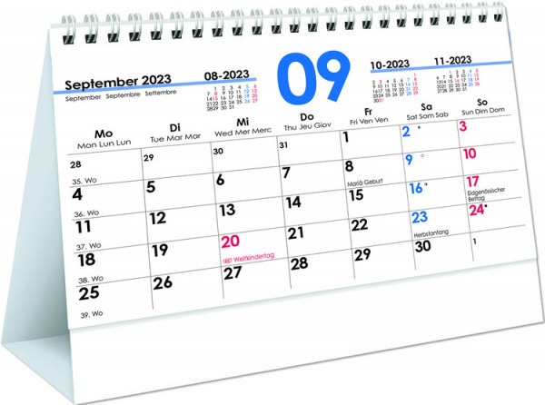 ZETTLER 3-Monats Schreibtischkalender 2023