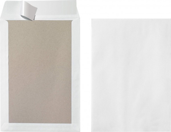 Versandtaschen B4 weiß mit Papprückwand 120 g/qm 5 Stück