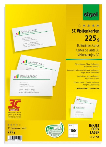766313-sigel-PC-Visitenkarten-3C-85x55mm-A4-225g-100-Stueck-