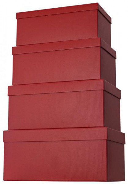 Geschenkkarton 4-teiliges Geschenkboxen Set dunkelrot