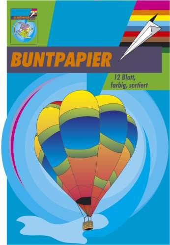 Buntpapier Glanzpapier A4 12 Blatt farblich sortiert nicht gummiert