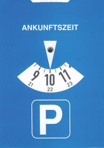 Parkscheibe 11x15cm aus Karton