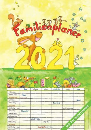 Alpha Familienplaner 2021 6 Spalten