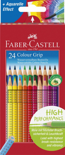 24 dünne Buntstifte dreieckig Faber-Castell Colour GRIP