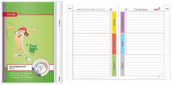 Roth Schreiblern Hausaufgabenheft 4.Klasse Format A5