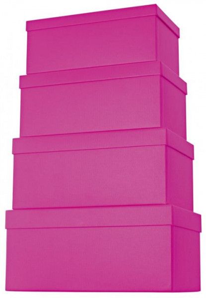Geschenkkarton 4-teiliges Geschenkboxen Set pink