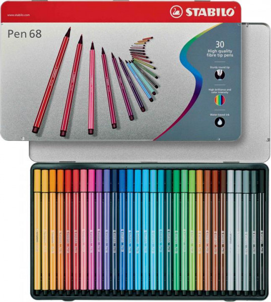 Stabilo Pen 68 Metall Etui mit 30 Stück