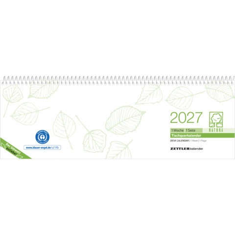 Tischkalender Querkalender Recycling | 1 Woche 1 Seite 2027