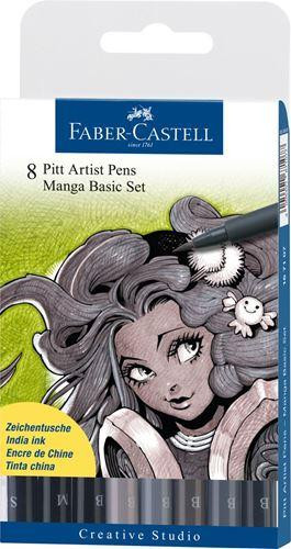 8 Tuschestifte für Manga Faber-Castell Starterset
